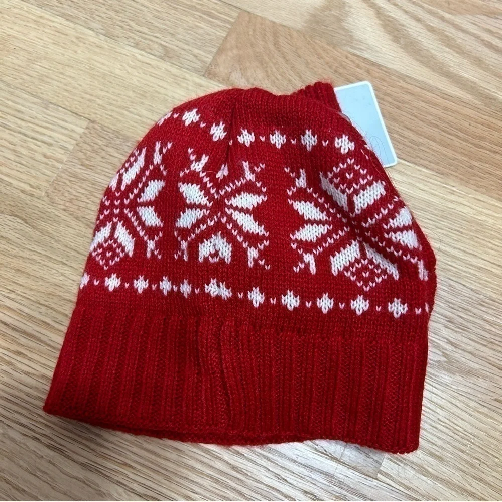 Koala Kids Knit Hat & Mittens Set NWT Red 3T-4T Fair Isle